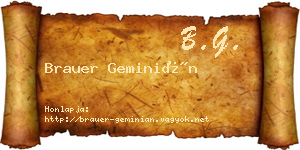 Brauer Geminián névjegykártya